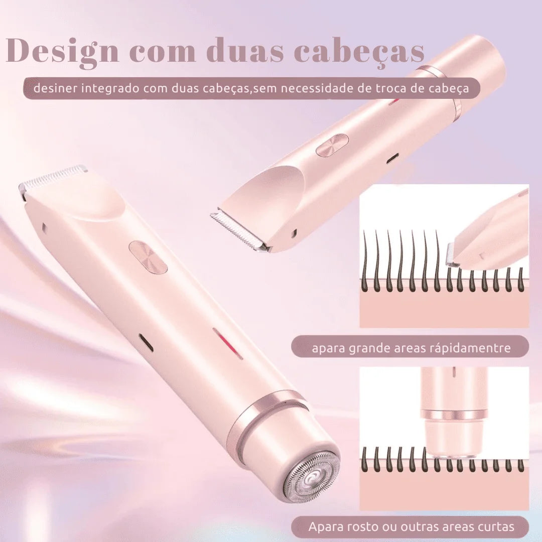 Depilador Elétrico Feminino 2 em 1 – Corpo + Biquíni à Prova d’Água