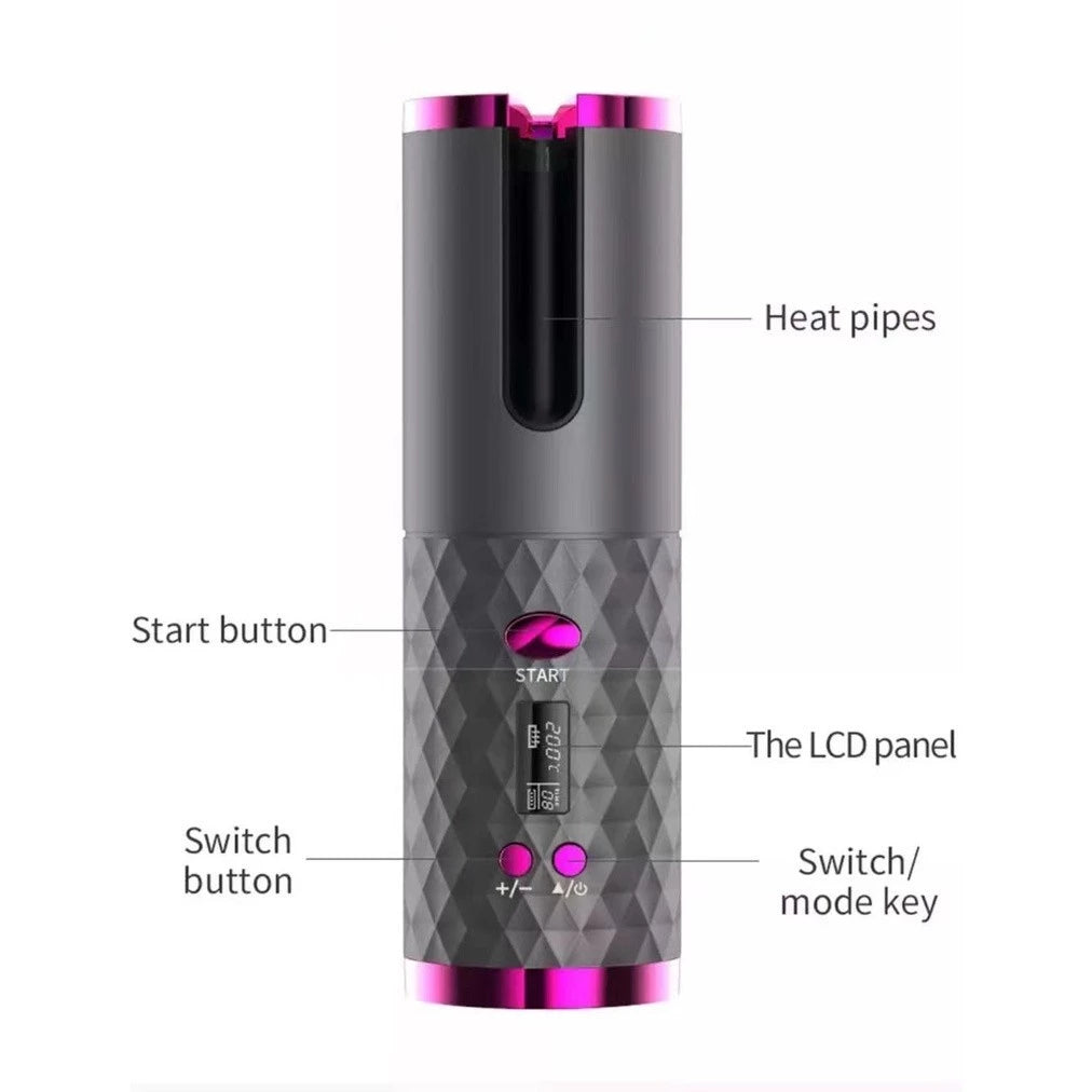 Modelador Automático Sem Fio – Cachos Perfeitos em Minutos