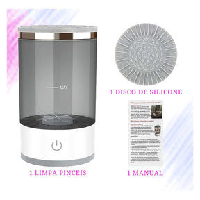 Limpador Elétrico de Pincéis 3 em 1 – Lava, Seca e Armazena