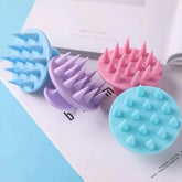 Kit Escova Massageadora de Silicone – Crescimento Capilar e Limpeza do Couro Cabeludo