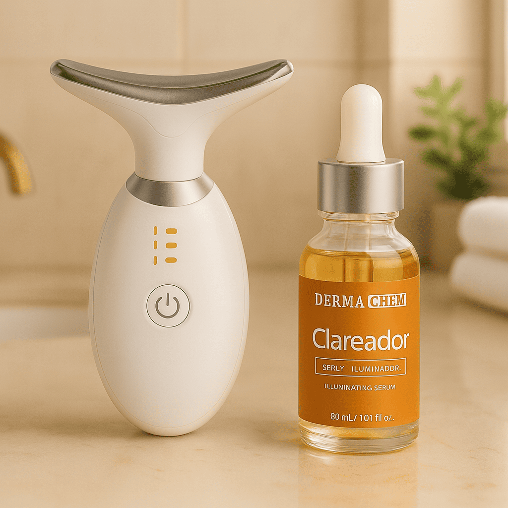 Massageador LED para Pescoço e Rosto – Fototerapia Anti-Idade