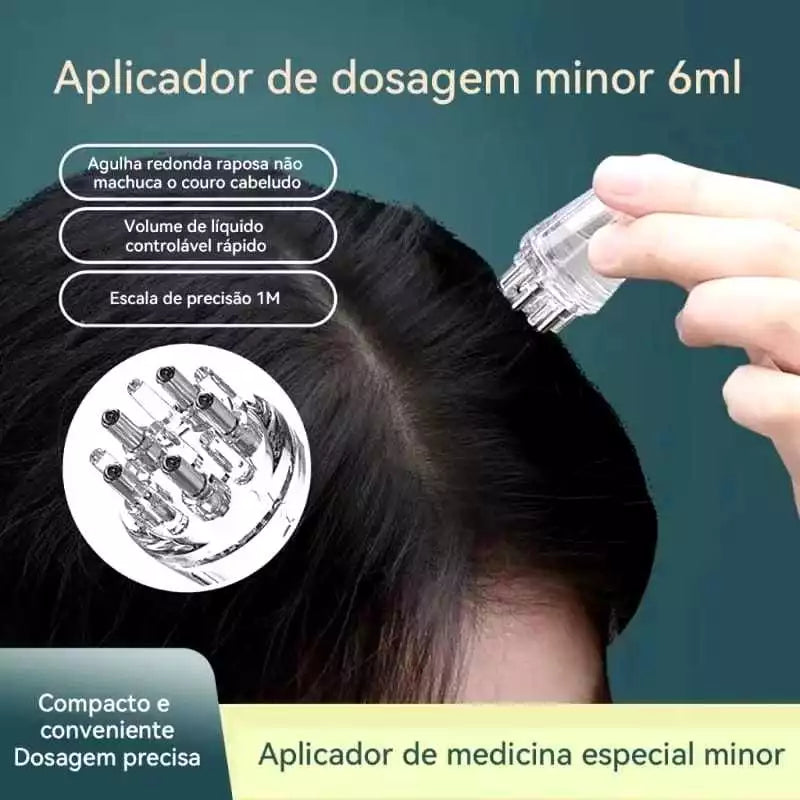 Aplicador Portátil de Óleo Capilar – Crescimento e Tratamento do Couro Cabeludo