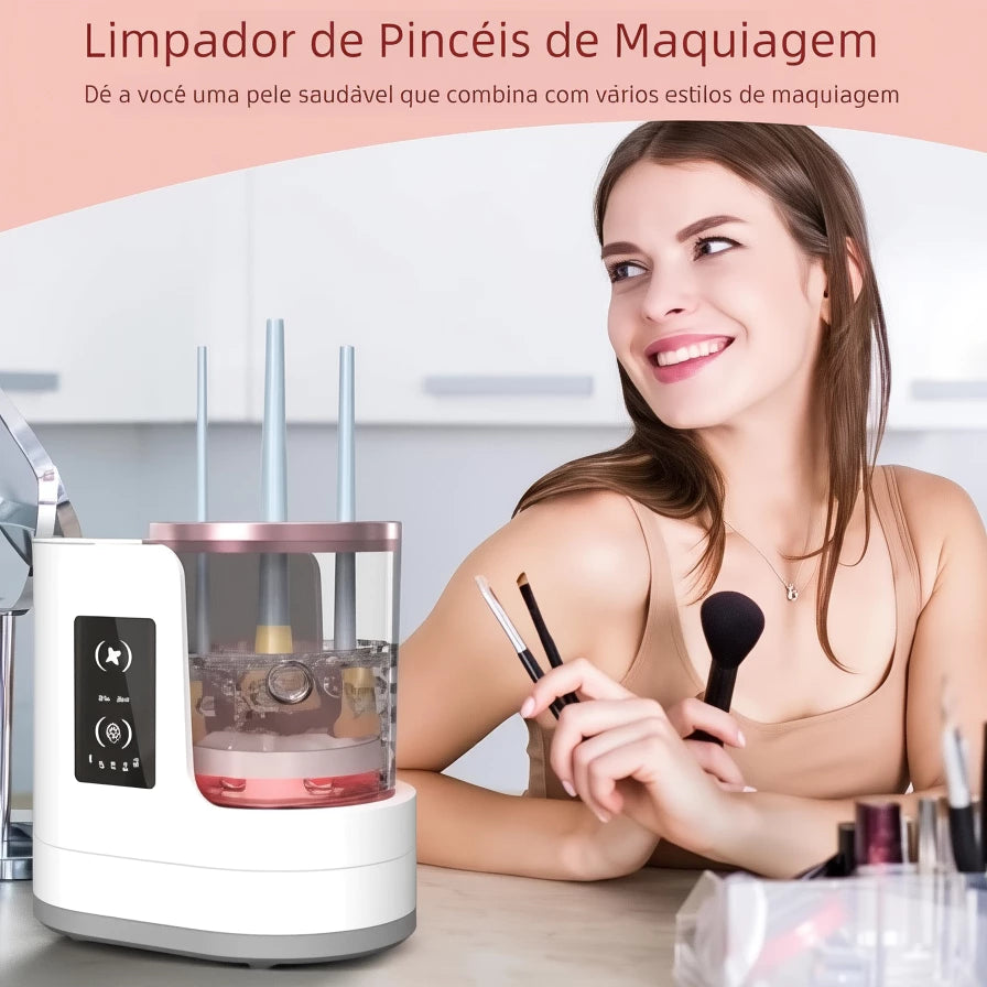 Limpador de Pincéis Pro+ – Limpeza e Secagem Automática 3 em 1