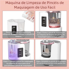 Limpador de Pincéis Pro+ – Limpeza e Secagem Automática 3 em 1