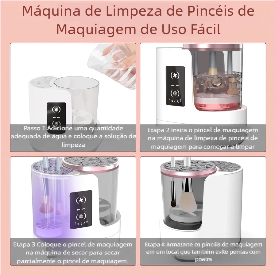 Limpador de Pincéis Pro+ – Limpeza e Secagem Automática 3 em 1