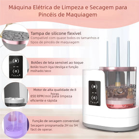 Limpador de Pincéis Pro+ – Limpeza e Secagem Automática 3 em 1