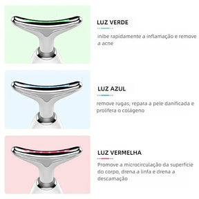 Massageador LED para Pescoço e Rosto – Fototerapia Anti-Idade